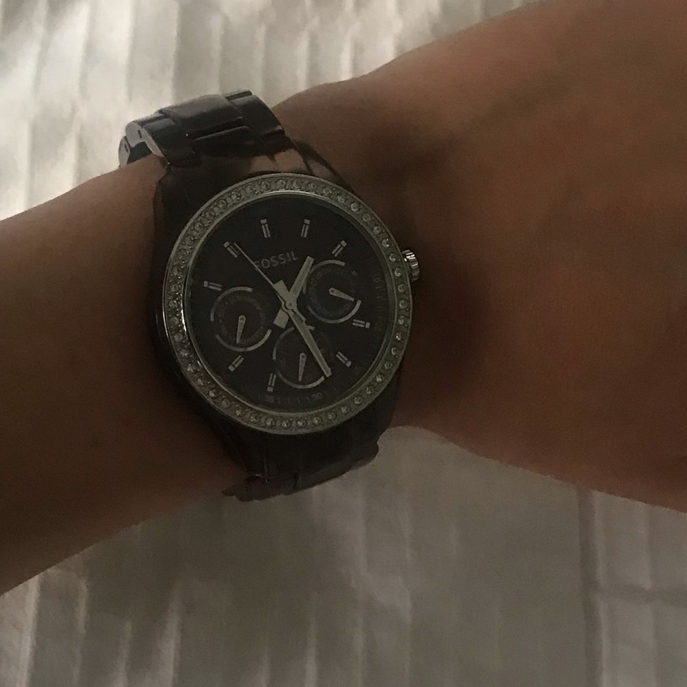 Chocolate brown fossil watch